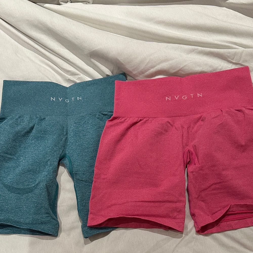 NVGTN Women's Bike Shorts - Pink and Teal